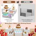 ZJS 6 Pcs Buffet Risers Display Stands, Food Risers, For Buffet Table Party Catering Dessert Jewelry Collectibles, Acrylic Cube Display Risers with Hollow Bottom (7",8",9",10",11",12") (white)