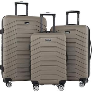 Wrangler Tahoe 3 Piece Spinner Luggage Set, Desert Taupe