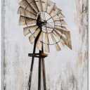 Yihui Arts Rustic Canvas Wall Decor with Textured Modern Vintage Paintings Abstract Windmill Art Contemporary Large Aesthetic Pictures for Farmhouse Living Room Bedroom Dinning Home Decor, 40"L x 30"W
