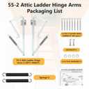 55-2 Attic Ladder Hinge Arms with Springs, Suitable for Werner Attic Ladders Manufactured After 2010, Compatible with Werner Mk5, WU2210, W2208, W2210, Heavy Duty Thick Galvanized Material