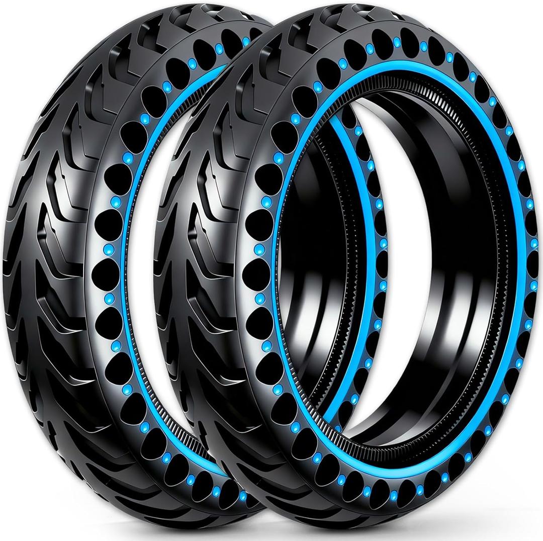 2-Pack 50/75-6.1 Scooter Tire Tubeless, Upgrade Your Scooter with 8.5x2.0 Airless TIres, Puncture-proof, 8 1/2 x2 Replacement Tyre Compatible with Gotrax GXL V2/XR/APEX, Hiboy S2, etc (Blue, City Series)