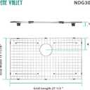 Serene Valley Kitchen Sink Bottom Grid and Sink Protector NDG3018, 304 Premium Stainless Steel, dim 27 1/2" x 15 11/16"