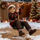 DECORLIFE Tree Swing for Kids, Adjustable Rope Swing Disc Swing for Outside with Platform Carabiners and Strap Outdoor, Playground Accessories, Green