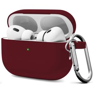 for AirPods Pro 2 Case Cover, Compatible with AirPods Pro 2nd/1st Generation Case Cover Accessories with Keychain,Red