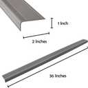 15 x Rubber Bond Stair Edge Protector (Pack of 15) 36x2x1 inch Anti-Slip Stair Corner Trim Rubber Strips - Waterproof Self-Adhesive Staircases for Outdoor & Indoor Uses | Protect Kids & Pets - Grey
