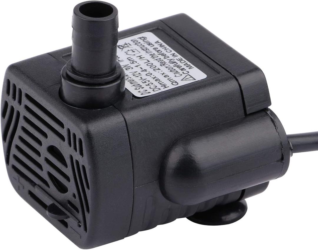 Aquarium Water Pumps,driew Mini Submersible Water Pump, DC 5.5-12V 5V 9V 12V Brushless Waterproof Pumps for Pond Aquarium with 4.5 Feet Cord, 200L/H (3)