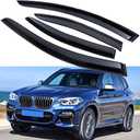 Window Visors Rain Guards Compatible with BMW X3 2018-2024 | 30i M40i X3M, Wind Deflectors, Sun Shield Visors, Tape-On, Set of 4, Black