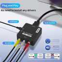 BD&M AV to HDMI Converter, RCA to HDMI, 1080P Mini RCA Composite CVBS Video Audio Converter Adapter Support PAL/NTSC for TV/PC/ PS3/ STB/Xbox VHS/VCR/Blue-Ray DVD Players