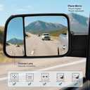 Tow Mirrors Compatible with 2002-2008 Dodge Ram 1500, 2003-2009 2500 3500, Smoked LED Turn Signal, Flip Up Extended Trailer Towing Side Mirrors, Power Heated Adjustable, Black Housing
