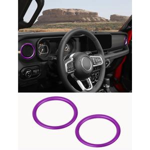 Savadicar HVAC Air Vent Trim Covers for 2024+ Jeep Wrangler (JL) & Gladiator (JT) - Upgrade Your Ride Style with 2 Pcs ABS Dashboard AC Vent Accents, Premium Interior Accessories, Purple (Aluminum alloy)
