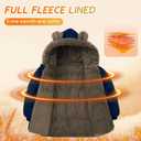 ADUKIDE Toddler Puffer Jacket with Bear Ear Kids Boys Hooded Fleece Coat Size 6M-5T (Blue)