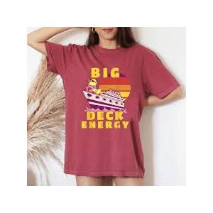 Big Deck Energy Funny Cruise Ship Duck Travel Vacation Men T-Shirt (Pink, S)