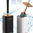 Aokala Toilet Brush and Holder, Elegant 2 Pack Silicone Toilet Bowl Brush Set with Ergonomic Long Handle, Modern Bathroom Decor Cleaning Accessories, Durable, Deep Cleaning - Black & White