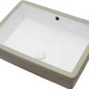 Sarlai Undermount Bathroom Sink - 22"x16" Vanity Sink Pure White Rectangular Undermount Vessel Sink Porcelain Ceramic Lavatory Vanity Bathroom Sink