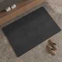 Mecko Bath Mat, Ultra Absorbent Quick Dry Bathroom Floor Mats-Rubber Non-Slip Thin Bathroom Rug Fit Under Door, Faux Suede Surface Shower Rug for Bathtub, Sink, Shower Room (Black,20"x32")