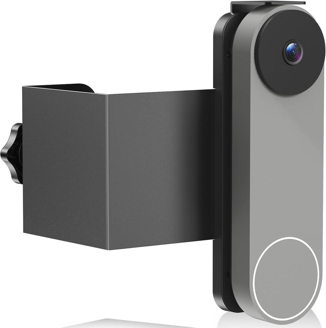 Anti-Theft Mount Compatible with Google Nest Doorbell (Battery), No Drill Adjustable Mounting Bracket Holder Accessories for Apartment Rentals, Enhanced Protection Doorbell Mount Bracket