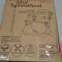 PrimoBaby SproutSeat Booster Seat for Kitchen Chair - Portable Folding Design, Travel Baby Beach Essentials, with 3-Point Safety Harness, Adjustable Tray, Dishwasher Safe Tray, Baby Floor Seat (Black & White)