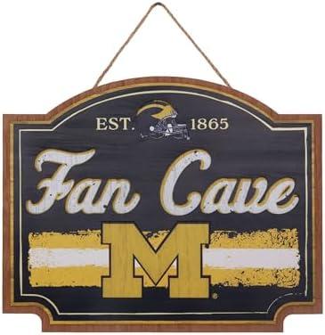 FOCO NCAA Official Primary Logo Established 15" Fan Cave Wall Sign (Michigan Wolverines, One Size)
