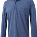 MICHEL ROUEN Golf Shirts for Men Short Sleeve Lightweight Quick Dry Pin Striped Casual Collared Polo Shirts (Blue, XXXL)