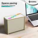 Hanging File Organizer, Letter-Size File Holder Filing Box with 5 Hanging Folders, Metal Mesh Desk File Folder Storage(No Assembly Required) (Gold)