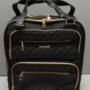 LUGGEX Underseat Carry On Luggage with Wheels, Stylish Lightweight Under Seat Luggage, Soft Sided Personal Item Suitcase for Short Trip (Black, 16 Inch)