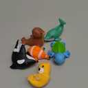 Tub Works Marine Mold Free Bath Toys, 6 Pack | Sealed, No Hole Bath Toys Design Keeps Moisture Out | Soft, Squeezable & Float on Water | Easy-Grip Baby & Toddler Bath Toy Set | Great Baby Pool Toys