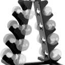 4-Tier Dumbbell Rack Stand Only, A-Frame Compact Metal Weight Rack with Handle for Home Gym Storage, Multilevel Dumbbell Holder Organizer for 5-15 LB Weights (Dumbbells Not Included)