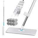 Masthome Self Wringing Flat Mop, Hands-Free Microfiber Floor Mop with 6 Reusable Mop Pads and 1 Scraper, Dust Mop for Hardwood, Laminate, Tile Floor Cleaning Dust Mop -3005