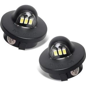 RUXIFEY LED License Plate Lights Tag Light Lamp Assembly Compatible with Ford F150 F250 F350 Super Duty Ranger Explorer Bronco Excursion Expedition, 6500K Black, Pack of 2