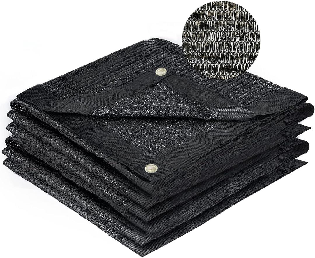 SUNNY GUARD 70% Shade Cloth, 6x12ft Mesh Tarp with Grommets, Shade Tarp for Garden, Plant, CanopyPatio, Blackhouse, Pergola,Black (6FTx12FT)