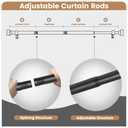 WIN4ALL Black Curtain Rods for Windows 66 to 120 inch, 5/8 Inch Decorative Curtain Rod Adjustable by Splicing (Matte Black,30"-120”)