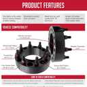 Wheel Accessories Parts 2 Pcs Hub Centric Wheel Spacers 8 on 170mm 2" Thick M14 x 1.5 Thread Stud 124.9mm Hub Fits 2003+ Ford F250 F350 Super Duty Single Rear Wheel | 03-05 Dually Rear Wheel Front