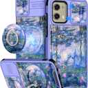 Buleens for Moto G Stylus 5G 2024 Case - with Ring Stand & Camera Cover Aesthetic Cute Designed for Women Girls Girly Kawaii Water Lily Phone Case for Motorola G Stylus 5G 2024 Compatible with Magsafe