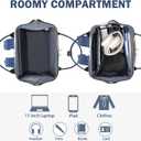 KROSER Laptop Backpack 17" Stylish Backpack Water Repellent College Casual Daypack Travel Business Work Bag for Men/Women-Beige/Haze Blue
