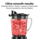 Hamilton Beach Power Elite Wave Action Blender For Smoothies, 40 Oz Glass Jar, 12 Functions Including Puree, Crush Ice, 700 Watts - Black (58148A)