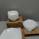 Gibson Home Ultra 18 Piece Break and Chip Resistant Dinnerware Plates and Bowls Set, Round: Service for 6, Opal Glass, White