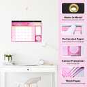 6 x Desk Calendar 2026 with Clear Waterproof Cover 17 x 12 inch 18 Months Wall Calendar Runs from Jul. 2025 to Dec. 2026 School Year Calendar for Schedule Organization Monthly Planner, Pink