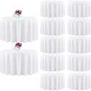 CKIKU 12 Packs 90 Inch White Round Tablecloth in Diameter, Washable Polyester Fabric Tablecloths, Wrinkle Resistant Table Cloth for Wedding Party Banquet Dining
