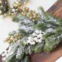 Sea Team 24-Pack Artificial Glitter Holly Berry Twig Ornaments, Decorative Fruit Sticks, Glittery Stems, Picks, Branches for Christmas Tree, Small Vase, Holiday, Wedding, Party (11", White)