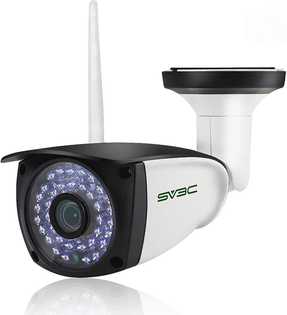 SV3C WiFi Camera Outdoor, 1080P ONVIF Conformance Two-Way Audio Security Camera, Motion Detection IP Cameras, Night Vision Surveillance Alarm Cam for Indoor Outdoor, Support Max 128GB SD Card Record (Single)
