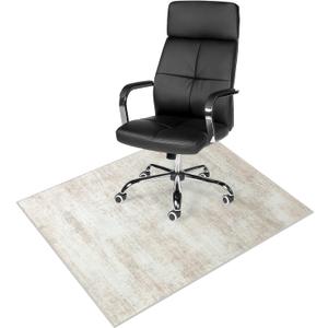 Anidaroel 36"x48" Abstract Office Chair Mat, Desk Chair Mat for Hardwood Floor, Desk Mat for Rolling Chair on Hardwood, Office Chair Rug for Rolling Chair, Anti-Slip Floor Protector Rug (Khaki)