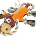 IOKHEIRA Dog Toys for Aggressive Chewers,Tough Indestructible Dog Toys,Squeaky Toys for Large Dogs, Chew Toys for Puppy Middle Big Pets-Donkey, Orange