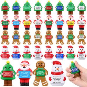 48 Pcs Christmas Stress Positive Gifts for Coworkers Penguin Figurines Bulk for Adults Mini Foam Relief Encouraging Gifts for Office Xmas Party Stocking Stuffed