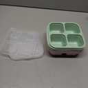 4 Pack Snack Containers, 4 Compartments Bento Snack Box, Reusable Meal Prep Lunch Containers for Kids Adults, Divided Food Storage Containers for School Work Travel