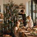 16 PCS Christmas Tree Candle Lights with Acrylic Icicles Hook Flameless LED Taper Candles with Remote for Christmas Tree Decor(16pcs,WhiteA)