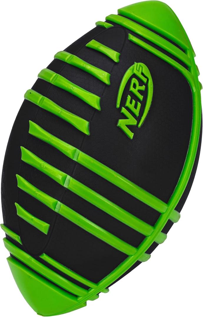 Nerf Weather Blitz Foam Football for All-Weather Play - Easy-to-Hold Grips  Great for Indoor and Outdoor Games - Green