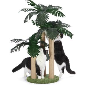 31.5Inch Cat Scratching Post,Cat Scratcher Tree with 3 Scratching Poles & 2 Interactive Dangling Balls,Cats Scratching Posts for Indoor Kitten & Adult Cats