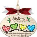 2 x Sister Ornaments 2025 Christmas  Wooden Christmas Ornament for Big Sister or Sister in Law  Sentimental Gift with I Love You Forever Quote  Cute Holiday Keepsake for Women, Girls (B62)