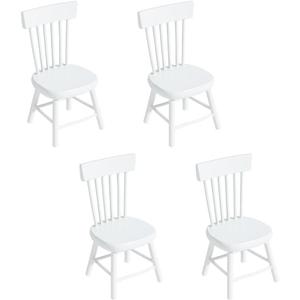 PH PandaHall 4pcs Minihouse Furniture Chairs 1/12 Miniature Chairs Mini Wood Chair Tiny Furniture Model Chair for Wedding Christmas Mini house Dinning Room Home Decor Photography Props 1.5x1.6x3.3inch
