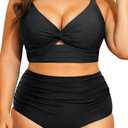 Daci Plus Size Two Piece Swimsuits - Women High Waisted Bikini Tummy Control Bathing Suits Knot Twist Swimwear 2025, 20W